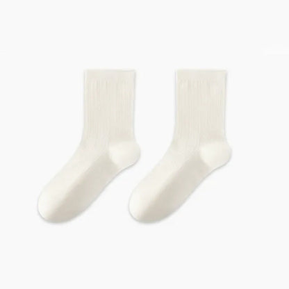 Plusock Soft Ribbed Milk White Quarter Socks(3 Pairs) - White-D - EU36-47(US3-13) - image 7