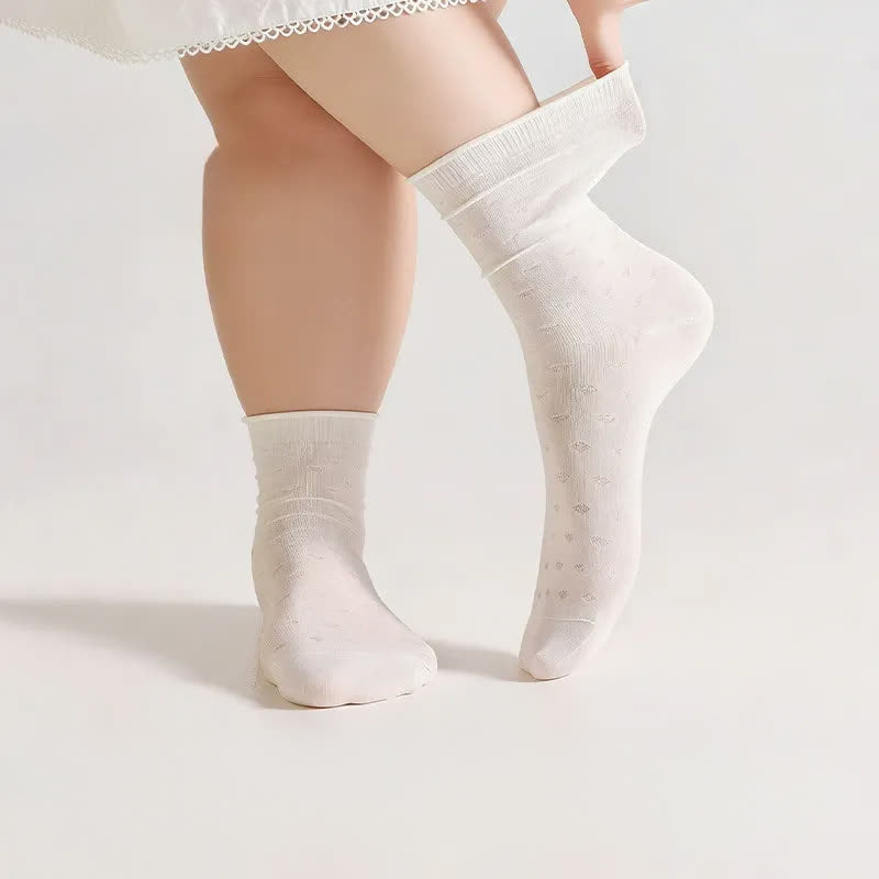 Plusock Soft Ribbed Milk White Quarter Socks(3 Pairs) - image 1