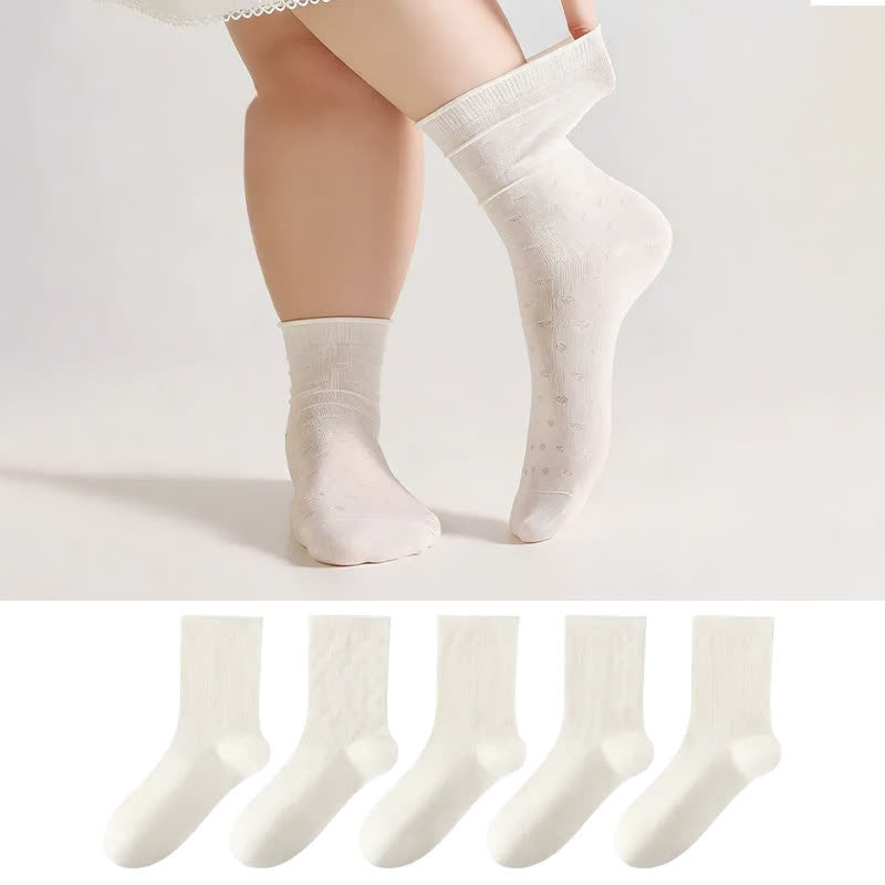 Plusock Soft Ribbed Milk White Quarter Socks(3 Pairs) - image 0