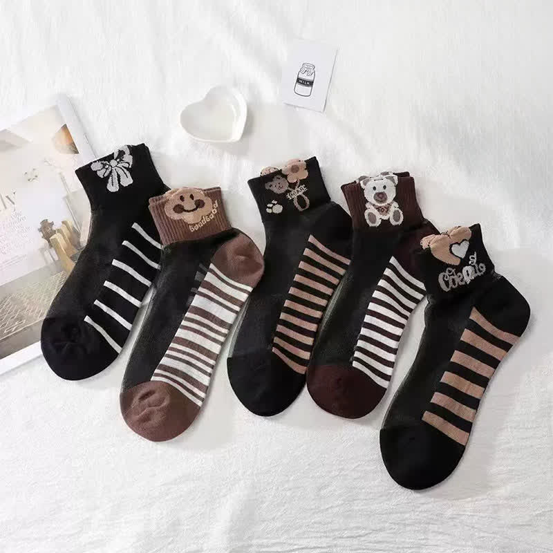 Plusock Cute Mesh Bear Ankle Socks(10 Pairs) - image 6