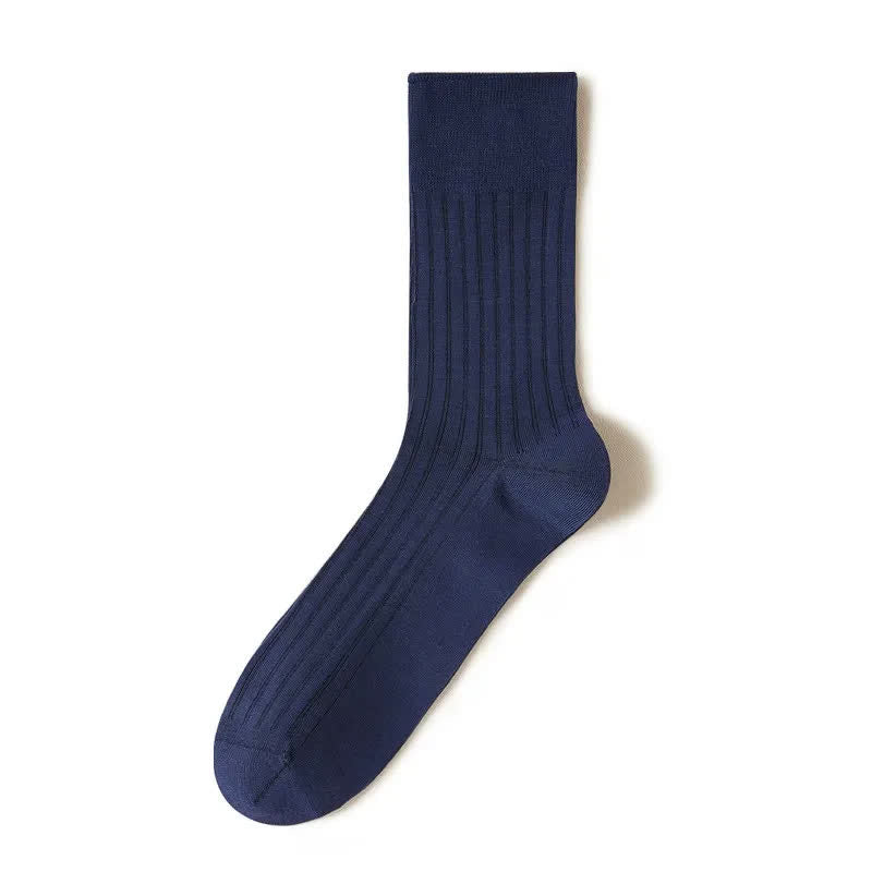 Plusock Sheer Ribbed Quarter Socks(5 Pairs) - Navy  Blue - EU39-44(US6-10) - image 5