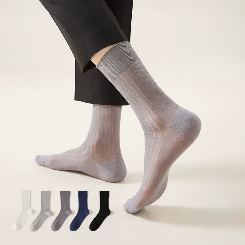 Plusock Sheer Ribbed Quarter Socks(5 Pairs) - Muticolor - EU39-44(US6-10) - image 0