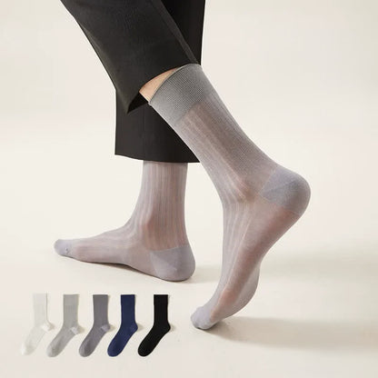 Plusock Sheer Ribbed Quarter Socks(5 Pairs) - Muticolor - EU39-44(US6-10) - image 0