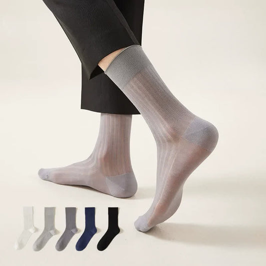 Plusock Sheer Ribbed Quarter Socks(5 Pairs) - Muticolor - EU39-44(US6-10) - image 0