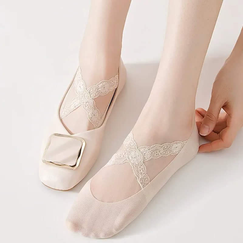 Plusock Lace No Show Breathable No Show Socks(3 Pairs) - image 1