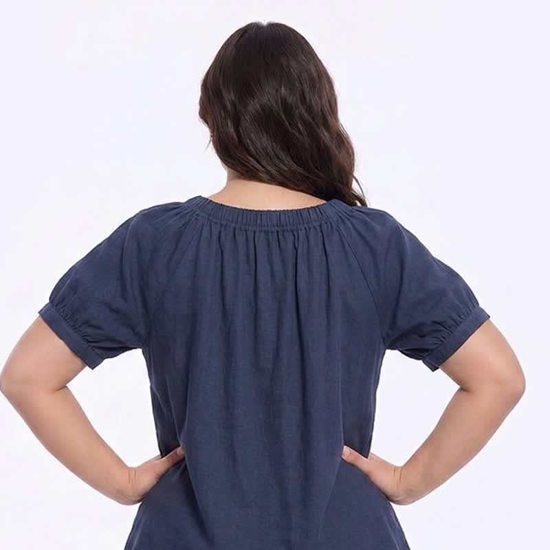Plusock Vintage Tie Neck Button Front Blouse - image 2