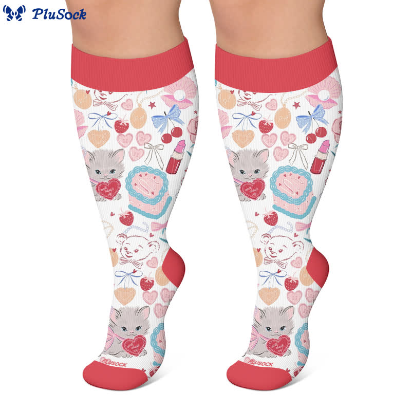 Plusock Plus Size Puppy Heart Compression Socks - image 5