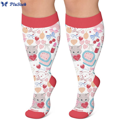 Plusock Plus Size Puppy Heart Compression Socks - image 5