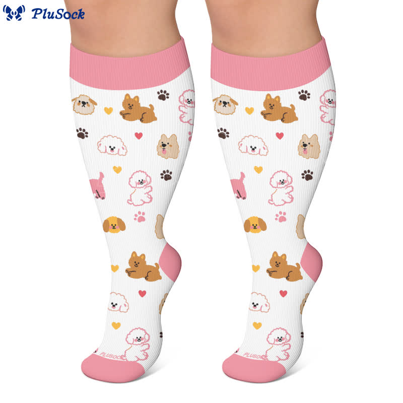 Plusock Plus Size Puppy Heart Compression Socks - image 7