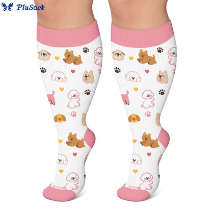 Plusock Plus Size Puppy Heart Compression Socks - image 7