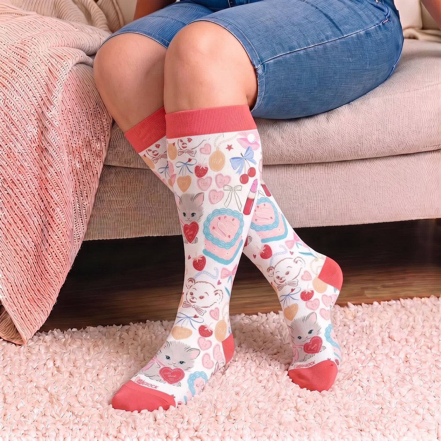 Plusock Plus Size Puppy Heart Compression Socks - image 3
