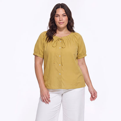 Plusock Vintage Tie Neck Button Front Blouse - image 6