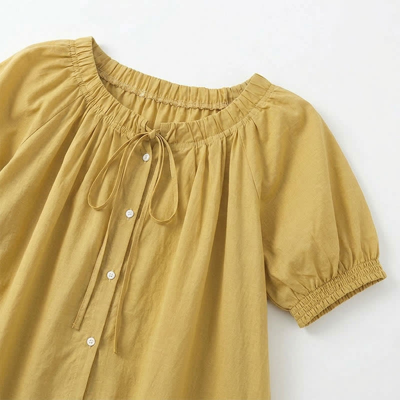 Plusock Vintage Tie Neck Button Front Blouse - image 11