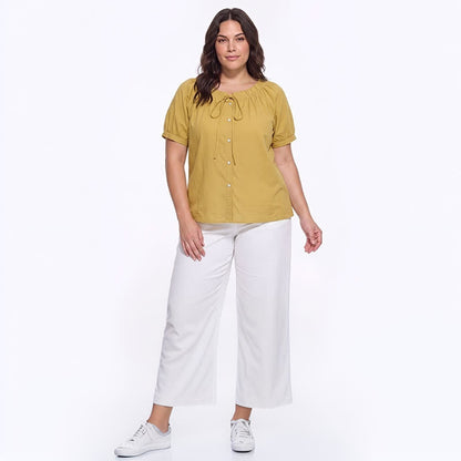 Plusock Vintage Tie Neck Button Front Blouse - image 10