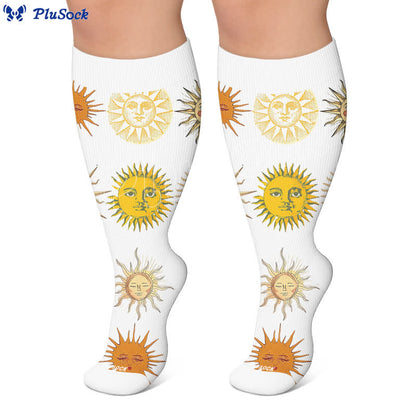 Plusock Plus Size Retro Eye Bloom Compression Socks - image 7