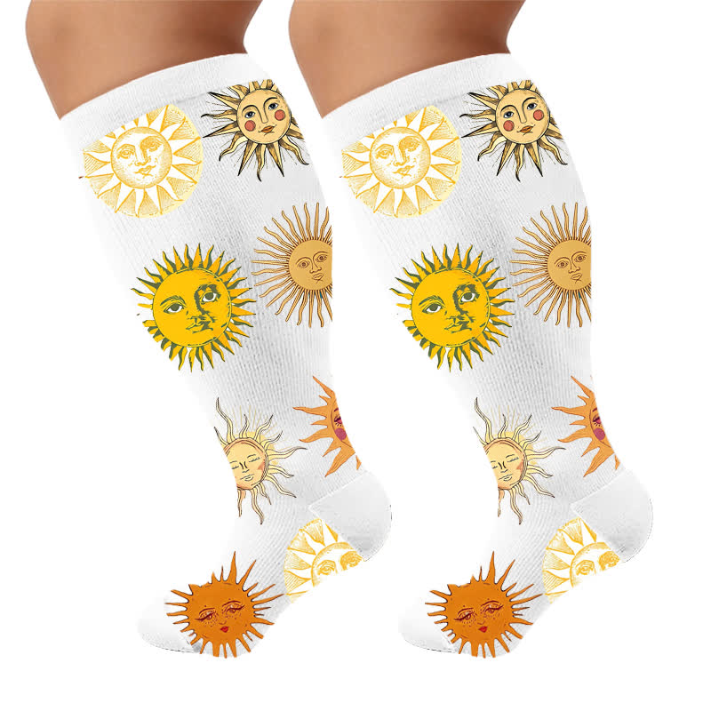 Plusock Plus Size Retro Eye Bloom Compression Socks - image 10