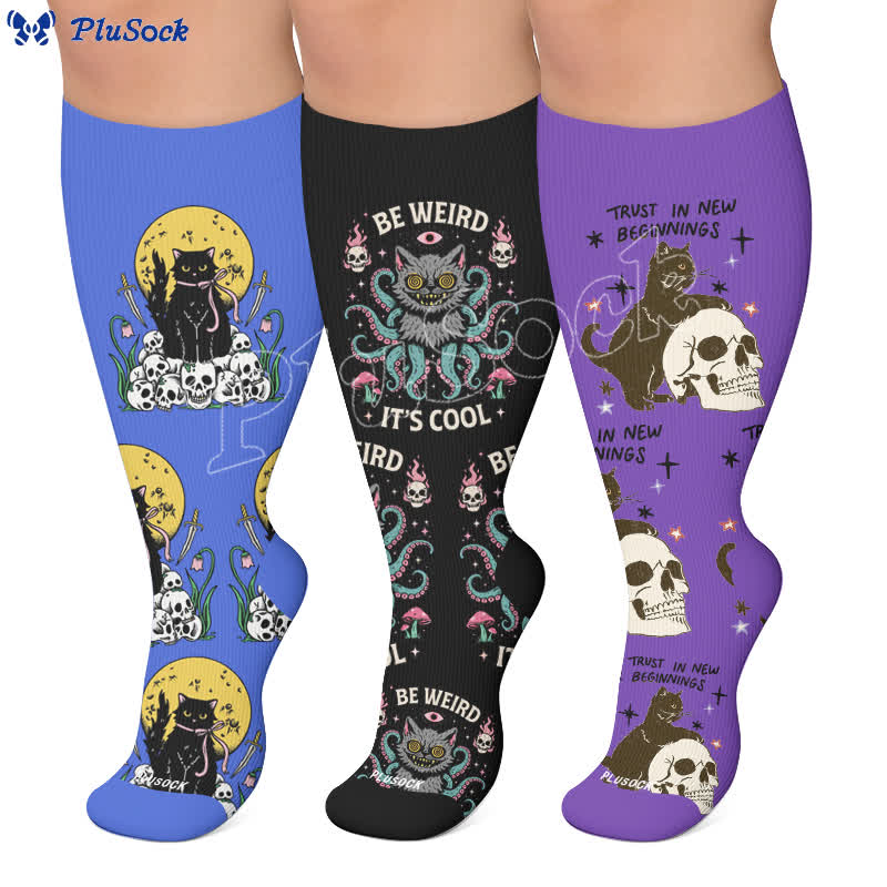 Plusock Plus Size Cat World Compression Socks - image 0