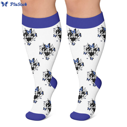 Plusock Plus Size Butterfly Flame Compression Socks - image 6