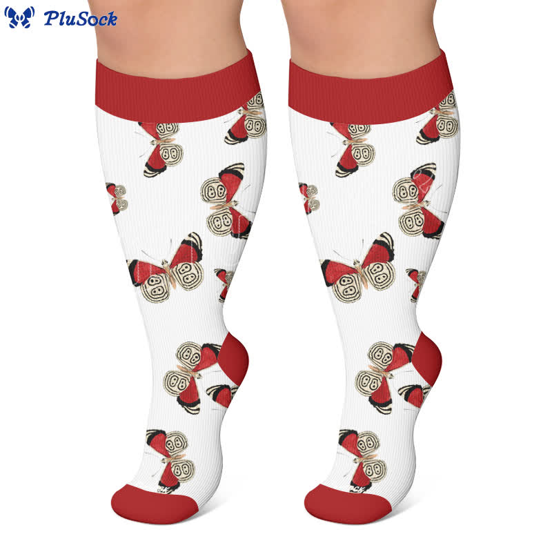 Plusock Plus Size Butterfly Flame Compression Socks - image 7