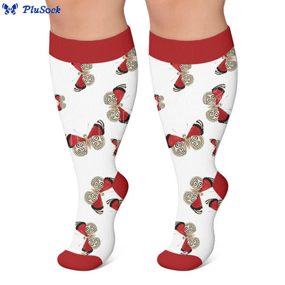 Plusock Plus Size Butterfly Flame Compression Socks - image 7