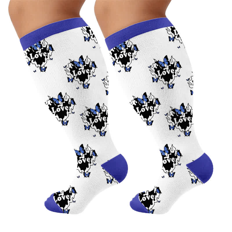 Plusock Plus Size Butterfly Flame Compression Socks - image 9