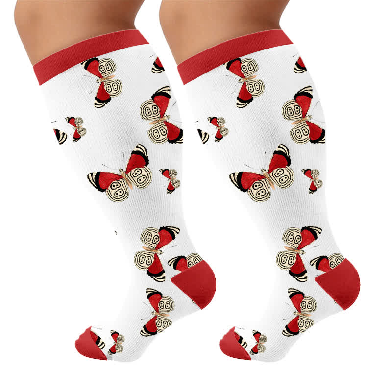 Plusock Plus Size Butterfly Flame Compression Socks - image 10