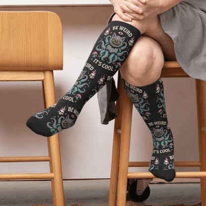 Plusock Plus Size Cat World Compression Socks - Black(1 Pair) - 4XL - image 2