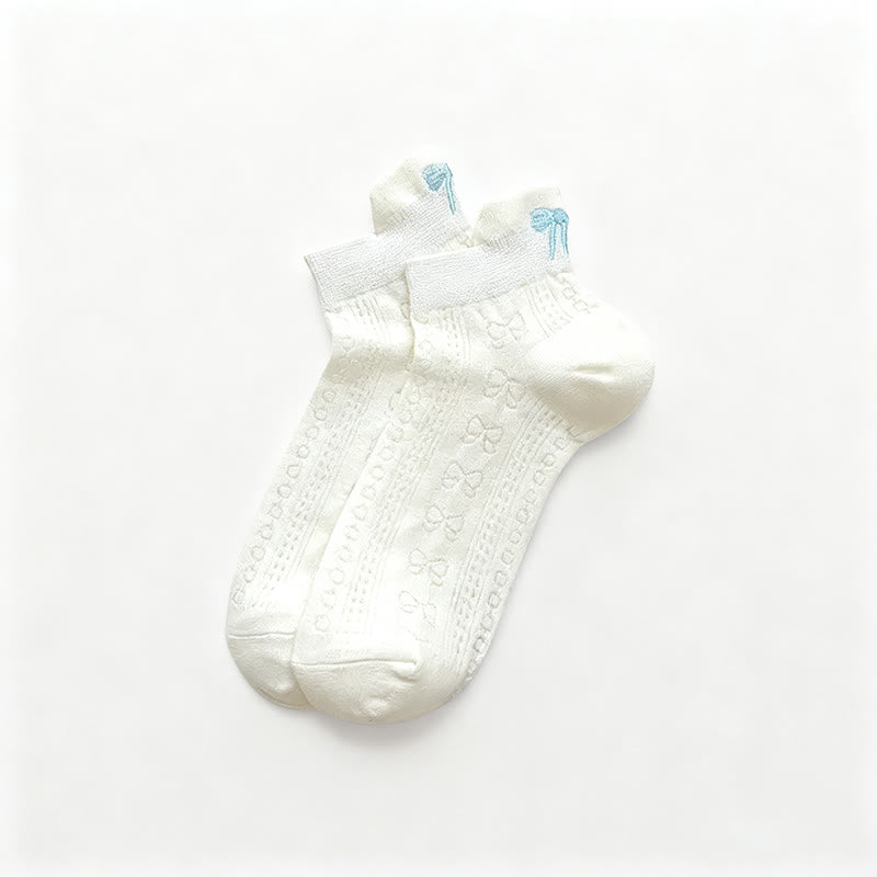 Plusock Airy Mesh Low Cut Ankle Socks(6 Pairs) - White-A - EU36-40(US3-7) - image 4