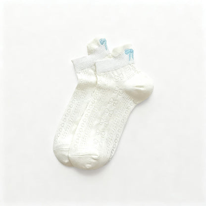 Plusock Airy Mesh Low Cut Ankle Socks(6 Pairs) - White-A - EU36-40(US3-7) - image 4