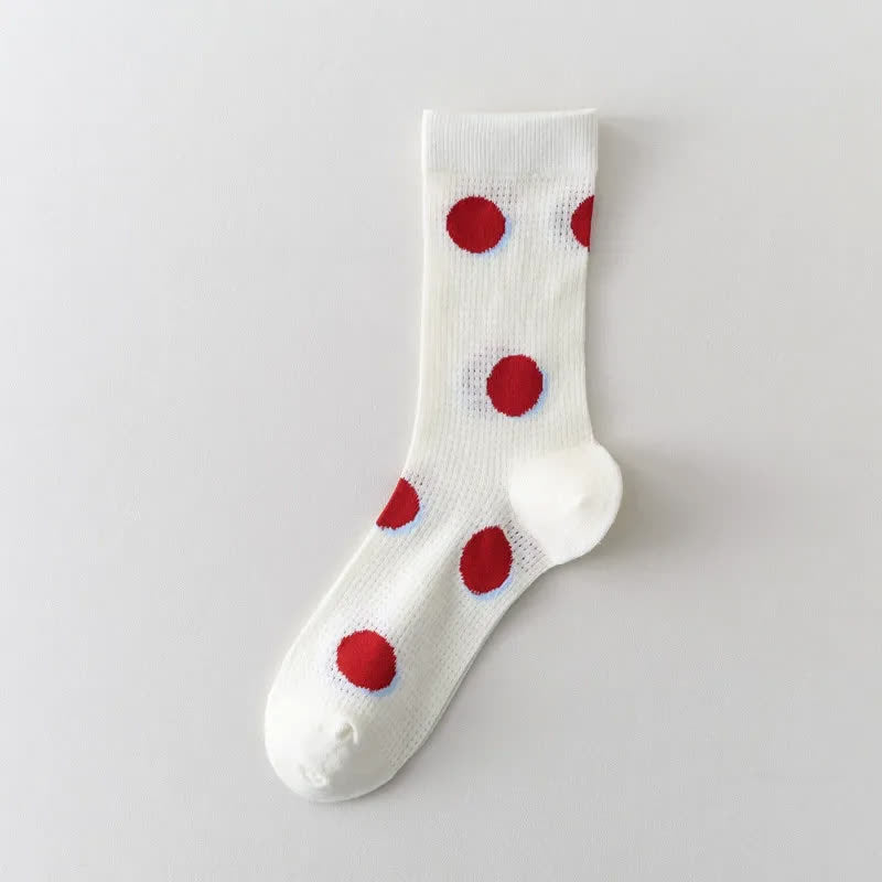 Plusock Polka Mesh Sheer Quarter Socks(4 Pairs) - Polka Dot - EU35-40(US2-7) - image 5