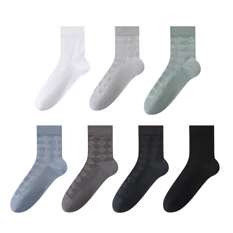 Plusock Soft Argyle Knit Quarter Socks(4 Pairs) - image 10