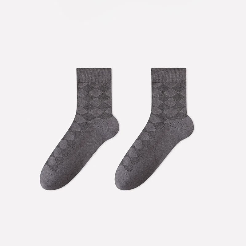 Plusock Soft Argyle Knit Quarter Socks(4 Pairs) - Dark Gray - EU40-45(US7-11) - image 4