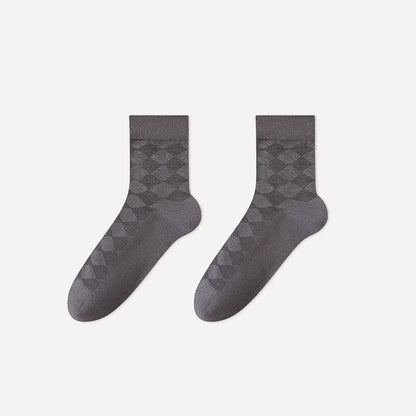 Plusock Soft Argyle Knit Quarter Socks(4 Pairs) - Dark Gray - EU40-45(US7-11) - image 4