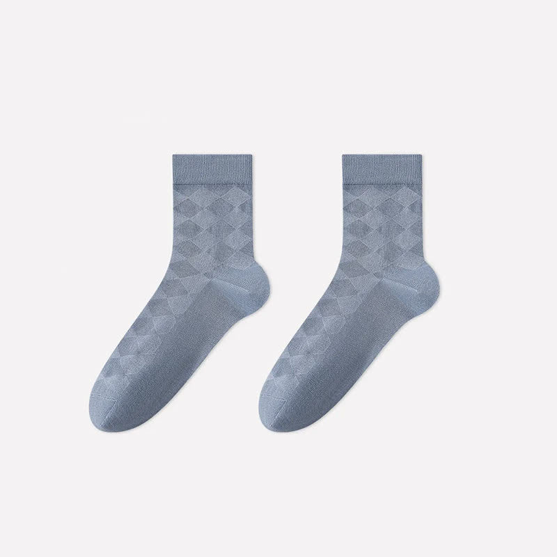 Plusock Soft Argyle Knit Quarter Socks(4 Pairs) - Blue - EU40-45(US7-11) - image 5