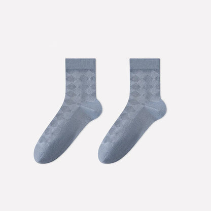 Plusock Soft Argyle Knit Quarter Socks(4 Pairs) - Blue - EU40-45(US7-11) - image 5