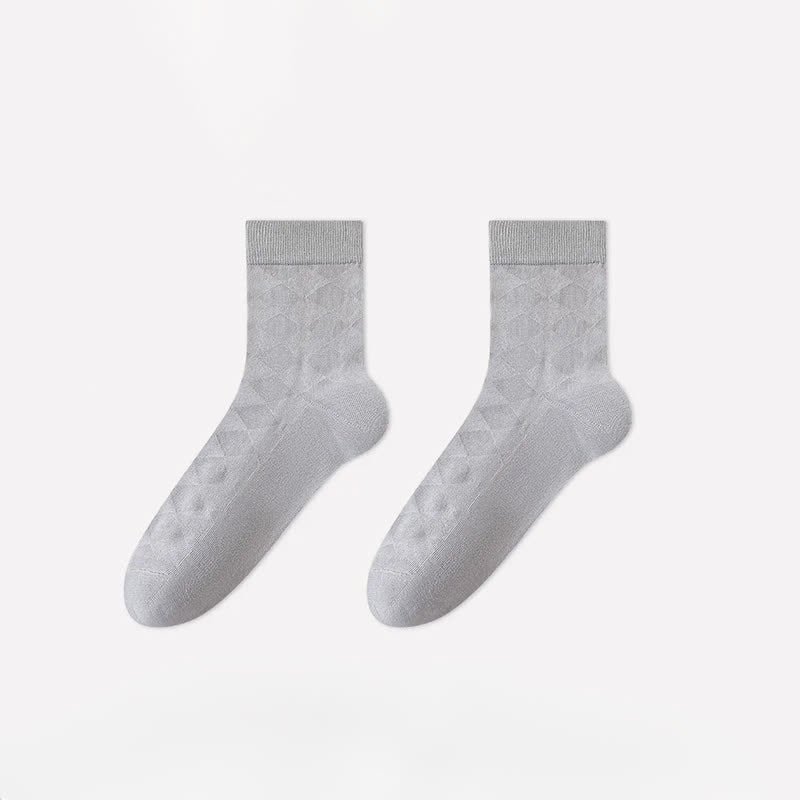 Plusock Soft Argyle Knit Quarter Socks(4 Pairs) - Light Gray - EU40-45(US7-11) - image 9