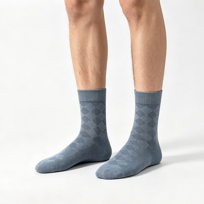 Plusock Soft Argyle Knit Quarter Socks(4 Pairs) - image 1