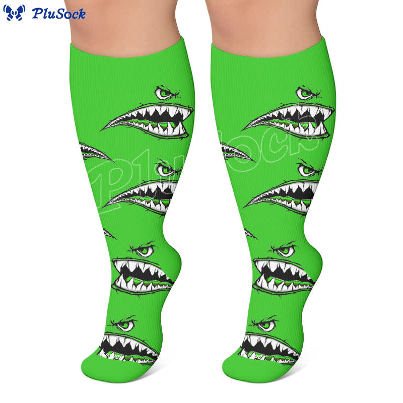 Plusock Plus Size Skull Bee Compression Socks - image 7