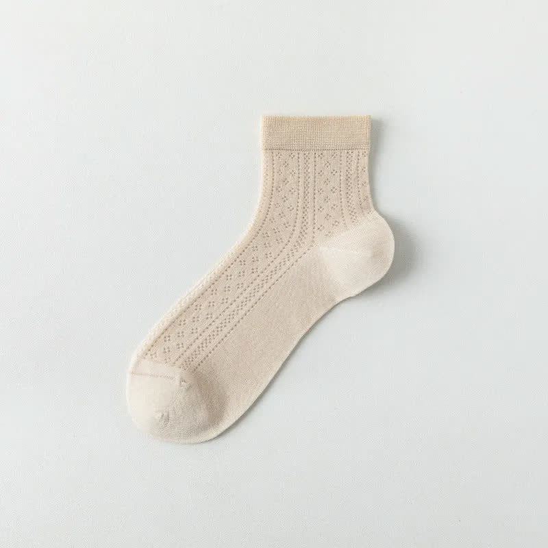 Plusock Breathable Air Mesh Quarter Socks(7 Pairs) - Khaki - EU36-40(US3-7) - image 9