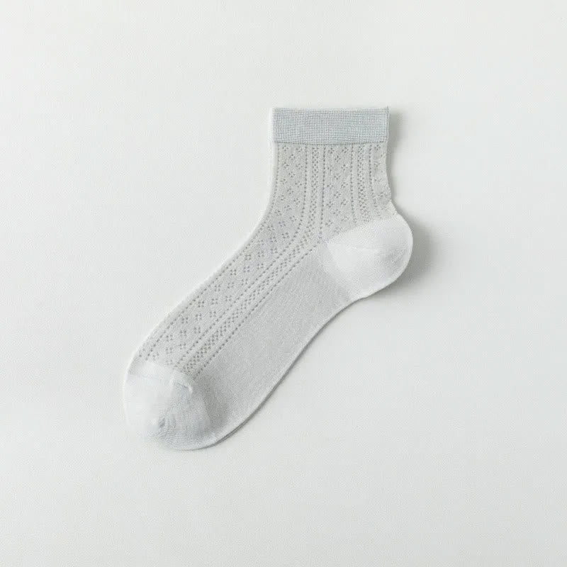 Plusock Breathable Air Mesh Quarter Socks(7 Pairs) - Gray - EU36-40(US3-7) - image 7