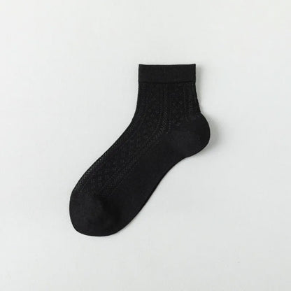 Plusock Breathable Air Mesh Quarter Socks(7 Pairs) - Black - EU36-40(US3-7) - image 10