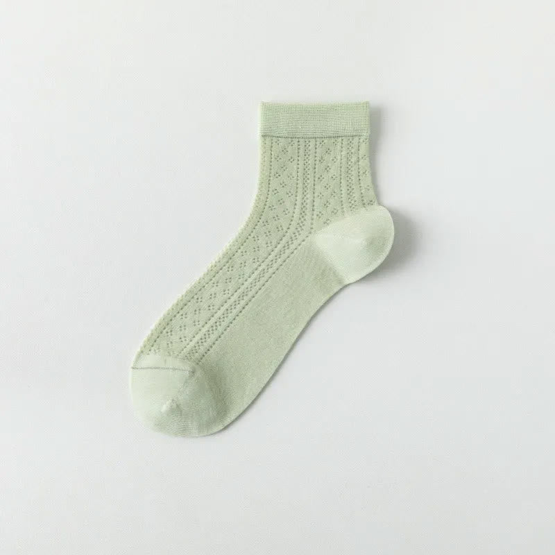 Plusock Breathable Air Mesh Quarter Socks(7 Pairs) - Green - EU36-40(US3-7) - image 8