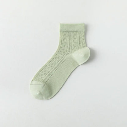 Plusock Breathable Air Mesh Quarter Socks(7 Pairs) - Green - EU36-40(US3-7) - image 8