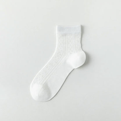 Plusock Breathable Air Mesh Quarter Socks(7 Pairs) - White - EU36-40(US3-7) - image 5