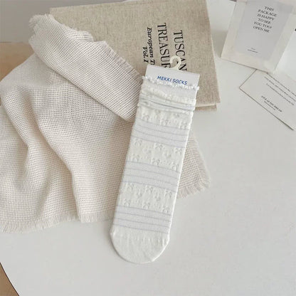 Plusock Soft Jacquard Quarter Socks(5 Pairs) - White - EU35-41(US2-7.5) - image 4