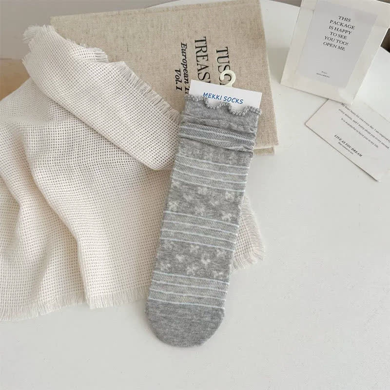 Plusock Soft Jacquard Quarter Socks(5 Pairs) - Dark Gray - EU35-41(US2-7.5) - image 6