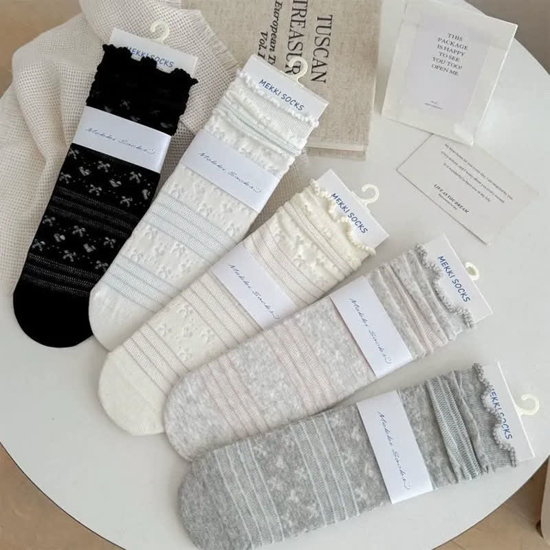 Plusock Soft Jacquard Quarter Socks(5 Pairs) - Multicolor - EU35-41(US2-7.5) - image 8