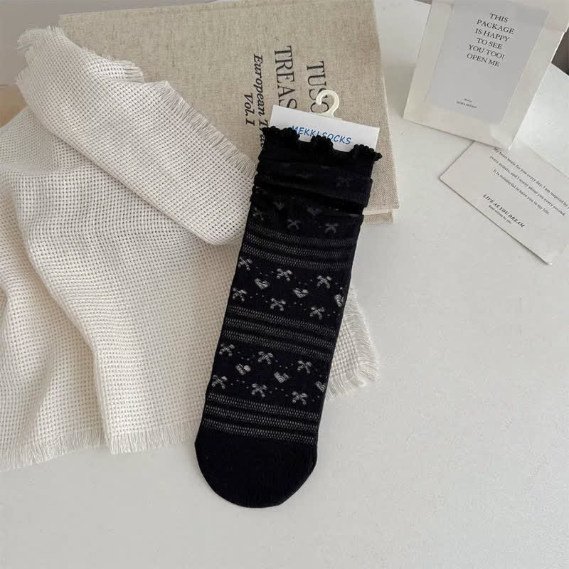 Plusock Soft Jacquard Quarter Socks(5 Pairs) - Black - EU35-41(US2-7.5) - image 5