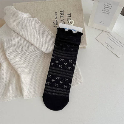 Plusock Soft Jacquard Quarter Socks(5 Pairs) - Black - EU35-41(US2-7.5) - image 5