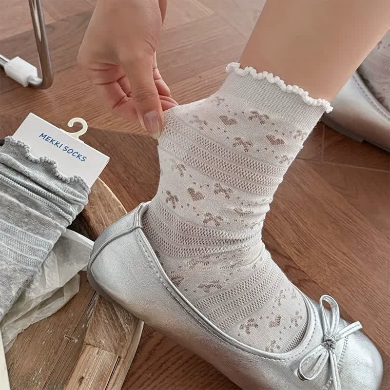 Plusock Soft Jacquard Quarter Socks(5 Pairs) - image 1